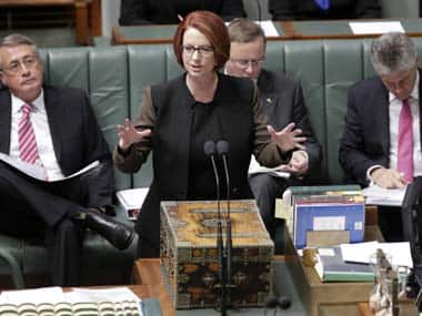Australia PM Julia Gillard address Parliament. AP