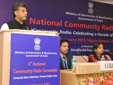 Union Information and Broadcasting Minister Manish Tewari. Image courtesy PIB