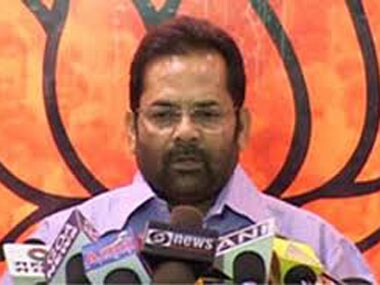 BJP leader Mukhtar Abbas Naqvi. Image courtesy ibnlive