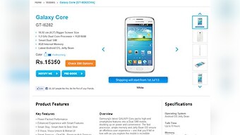 Samsung Galaxy Core up for pre-booking at Rs 15,350, ships on 1 July 
