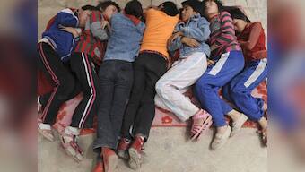 Lucky escape for Chinese child who fell from 4th storey building