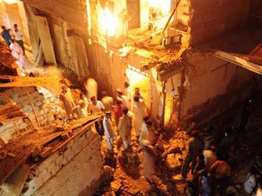 A site of a blast in Pakistan. Representative image. AFP.