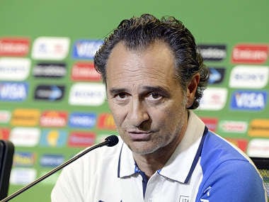 taly Coach, Cesare Prandelli speaks to the media prior to the Italian Training Session at Estadio Octavio Mangabeira. Getty Images