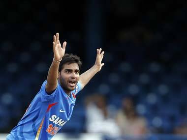 Bhuvneshwar Kumar took a career best 4 for 8 in the match. AP