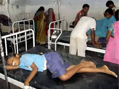 An affected student being treated at a Bihar hospital. PTI