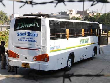 The bus in which the incident took place. AFP 