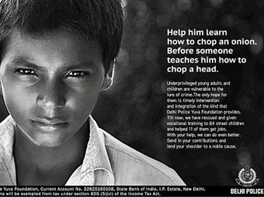 Why Delhi Police's ad on street children is condemnable Why Delhi Police's ad on street children is condemnable