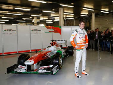 File photo of Paul Di Resta with the 2013 Force India car. Reuters