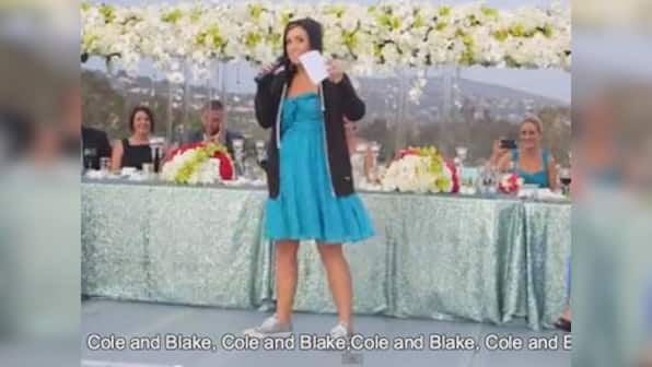 Viral video: Bridesmaid becomes YouTube sensation after rapping toast Eminem style