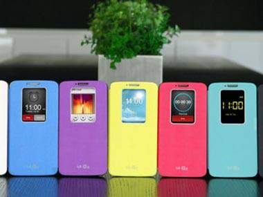 The LG G2 QuickWindow phone cover. 