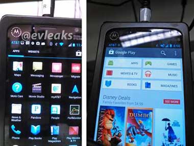One of the alleged leaked photos of the Motorola X smartphone. Image from @evleaks on Twitter. 