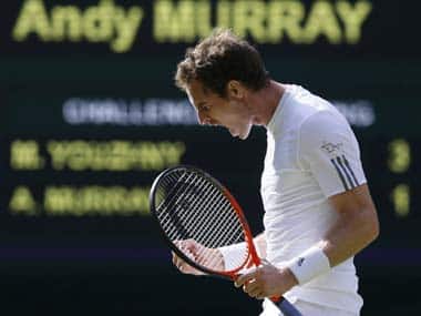 Murray exults after his win. AP