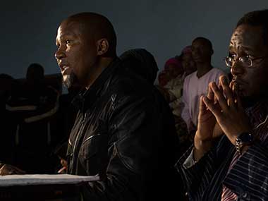 Nelson Mandela's grandson Mandla Mandela (L), speaking to the press. Reuters 