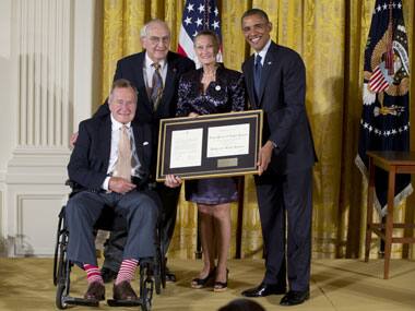 US a kinder and gentler nation because of Bush senior: Obama