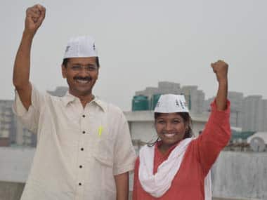 Arvind Kejriwal and Santosh Koli. Image courtesy: AAP