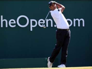 Shiv Kapur tees off during the 2013 British Open. Getty Images