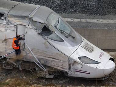 The Spanish train that met with an accident. AP.