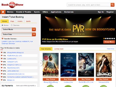 Screengrab of Bookmyshow.