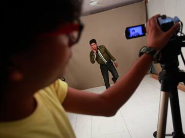  A 32-year-old aspiring Bollywood film actor, performs during an audition at a studio in Mumbai April 21, 2013. Reuters 