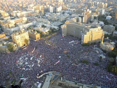 Rallies in Cairo. AP.