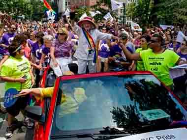 A gay pride parade in New York. AP