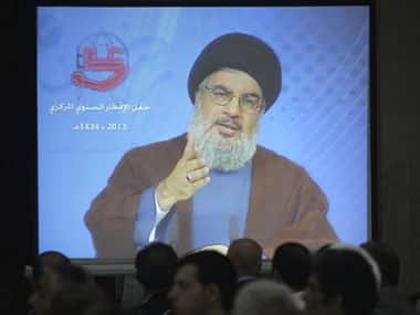 Lebanon's Hezbollah leader Sayyed Hassan Nasrallah addresses his supporters. Reuters