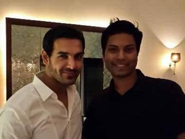 Actor John Abraham with AirAsia India CEO Mittu Chandilya at Mumbai. 
