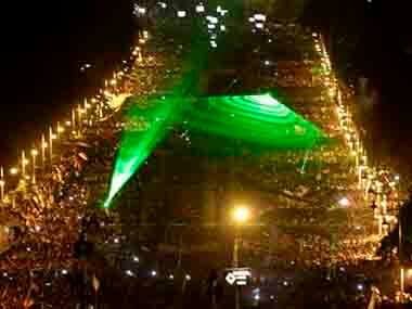 Aerial shot of Egypt protests. AP