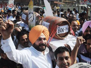 Navjot Singh Sidhu at a rally. AFP.