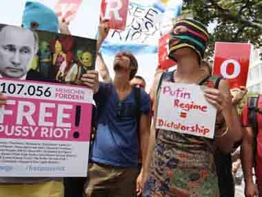 Pussy Riot protests. Image courtesy IBNLIve