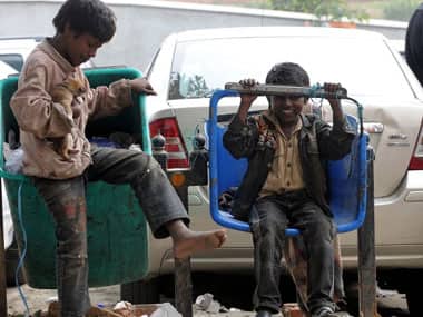 Street children in Delhi. AFP.
