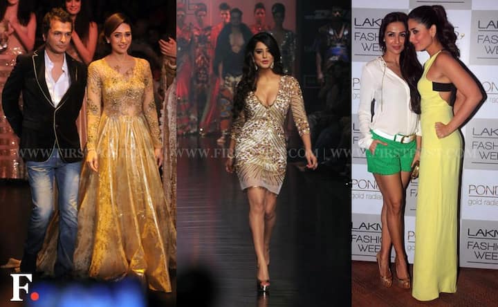 Mahi Gill, Karisma and Kareena Kapoor walk ramp at Lakme Fashion week 