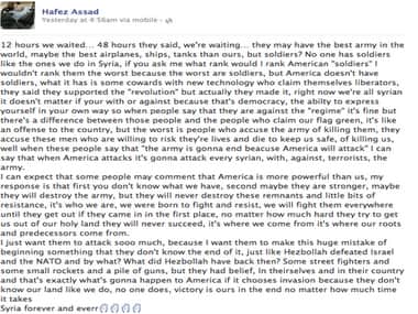 A screengrab of the Facebook update.