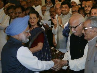 Manmohan Singh and LK Advani. Reuters
