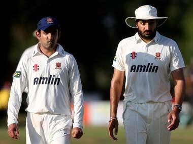 Gautam Gambhir with Essex team-mate Monty Panesar. Getty Images