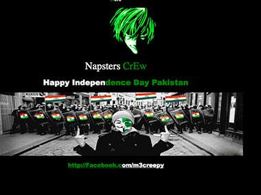 The message posted by the hacker. Screengrab