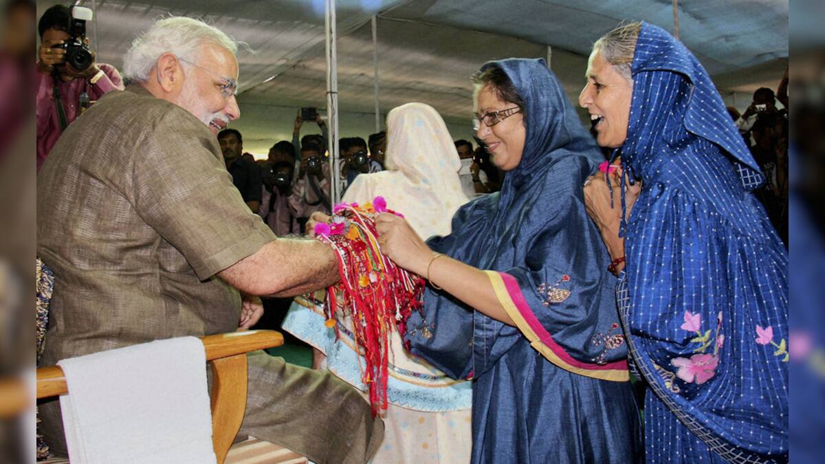 Photos: Modi gets a handful of rakhis on Raksha Bandhan – Firstpost
