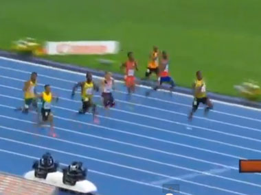 Watch Usain Bolt streak down the track to 200m gold Watch Usain Bolt streak down the track to 200m gold