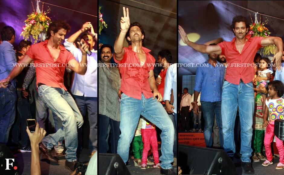 Hritik Roshan visited Dahi Handi celebration organised at Ghatkopar, Mumbai on Thursday. Sachin Gokhale/Firstpost