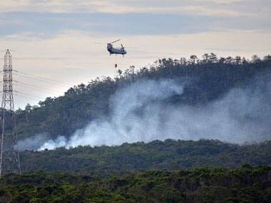 The crash site in Japan. AFP.