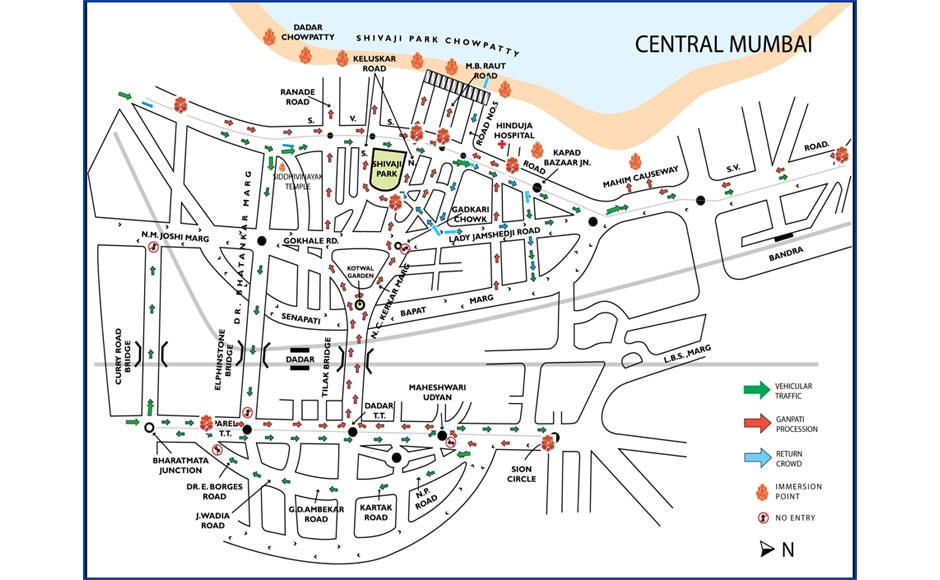 Photos: Mumbai traffic maps for Ganesh Visarjan – Firstpost