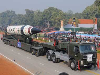 Agni-V missile. Image courtesy PIB
