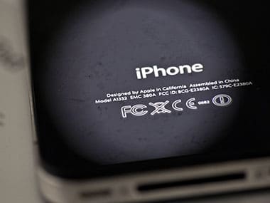 Back of an Apple iPhone is seen. AP