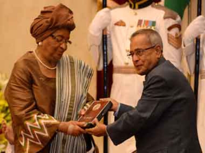 Liberian president conferred Indira Gandhi peace prize