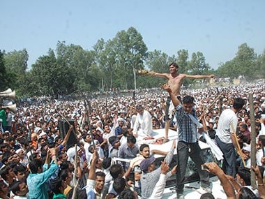 Mahapanchayat at village Sikhera on 7 September. Image by Mahesh Kumar