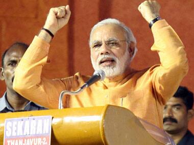 Narendra Modi addresses a rally in Trichy on Thursday. Firstpost