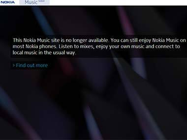 The screengrab of the Nokia music website.