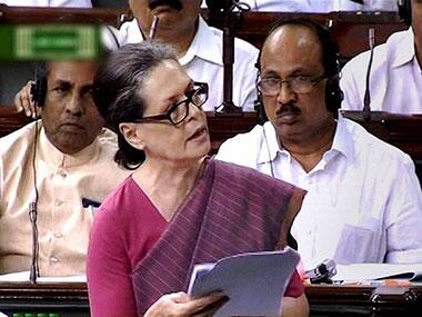 Sonia Gandhi in the Lok Sabha during the vote on Food Security Bill. PTI 