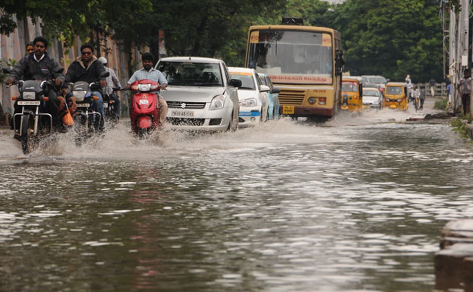 Photos: Chennai's motorists brave waterlogged streets after downpour ...