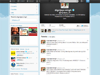 Digvijaya calls Modi 'Feku', 'leopard' in Twitter rant spree Digvijaya calls Modi 'Feku', 'leopard' in Twitter rant spree